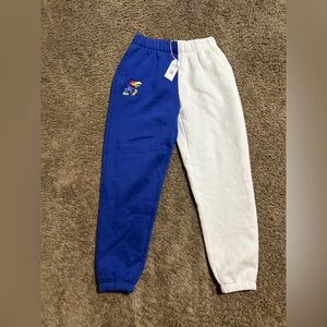 Vintage NCAA Kanas Jayhawks “triple blue” sweatpants 00s size small